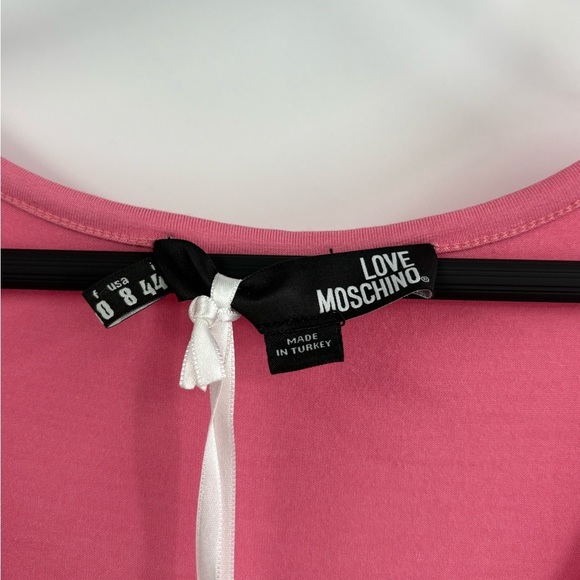 Love Moschino Pink Anita Ruffle Coquette Luxury Y2K Boho Slip Maxi Dress Size 8 - Picture 7 of 16